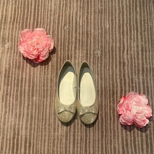 BCBGirls Glittery Gold Dress Shoes with Bow